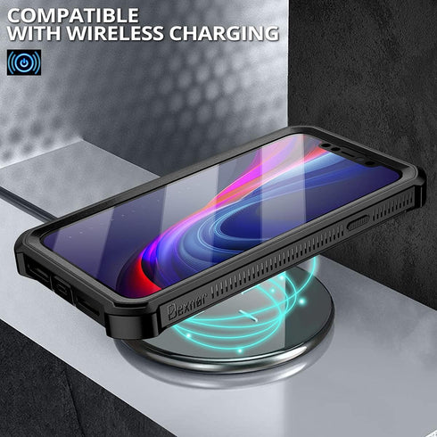 Dexnor iPhone 11 Case, Heavy Duty Military Grade Protection with Built-in Screen Protector and Kickstand, 6.1 inch