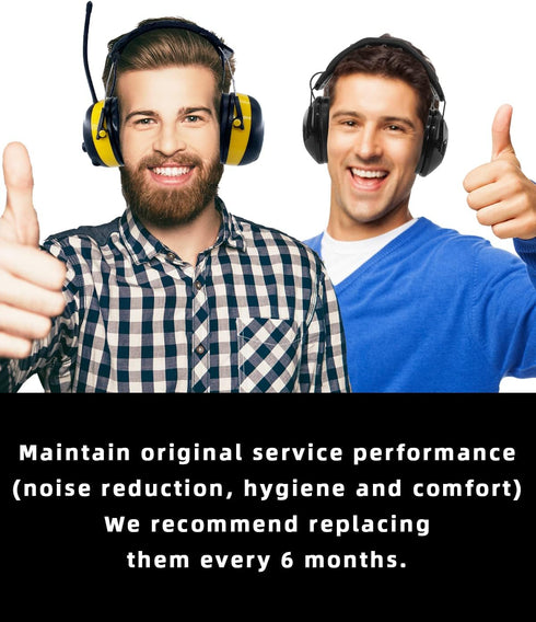 PROHEAR FEP01-1Pair Replacement Foam Ear Pads (Upgraded) for 3M WorkTunes Connect(90543, 90544, 90542, 90541), ZOHAN EM042 Radio Headphone, PROHEAR 037 Bluetooth Hearing Protection
