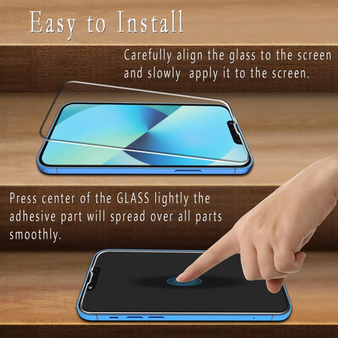 (2 Pack) 13, 13 6.1 Inch Screen Protector for iPhone iPhone Pro Tempered Glass, Anti Scratch, Bubble Free