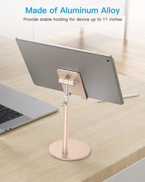 OMOTON Adjustable Angle Height Cell Phone Stand, Aluminum Desktop Holder for iPhone 13/Mini/Pro/Max, All Smartphones