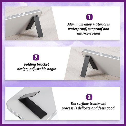 FdcLixuvol 2Packs Ultra-Thin Cell Phone Holder, Adjustable Mini Alloy Phone Stand Vertical and Horizontal Phones Stand