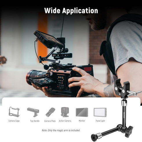 9.8"/25cm 1/4" 3/8" 4.4lb/2kg, ST25C NEEWER Magic Arm with Super Clamp & Cleaning Cloth, & Threads for Flash/LED
