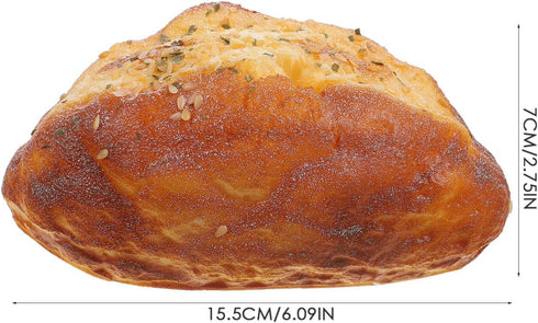 6.10X3.54X2.75In HOMSFOU Simulation Bread Model Pu Fake Bread Loaf Photography Prop Bakery Display Home Decoration