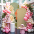 Jnbasdffb 7.2 Pink Flowers Wedding Arch Cover, Stretchy Spandex Arch Backdrop Stand Covers FT, Pastoral Botanical Retro