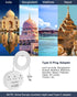India to US Plug Adapter, 3 American Outlets & 4 USB Ports (2 USB-C), 24W Type D Travel Adapter for USA to India