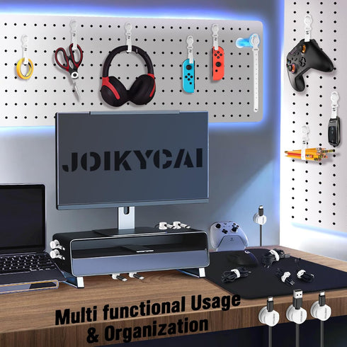 JOIKYCAI 6 5 Rotated Spring Desktop Cord Organizer Magnetic Cable Clip Tie Desk Cable Management Phone Charger Cord