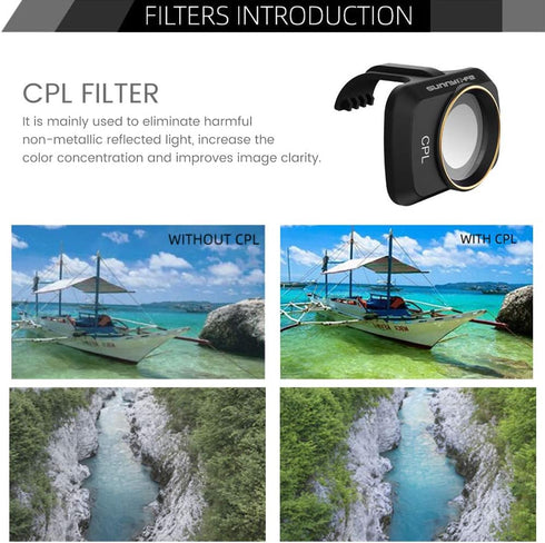Lens ND Filters Set CPL ND8 ND16, Multi Coated Filters Combo for DJI Mini 4K/Mavic Mini/Mini 2