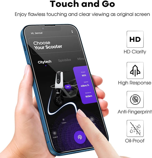 JETech Full Coverage Screen Protector for iPhone 13/13 Pro (6.1-Inch), Tempered Glass Film with Easy Installation Tool,