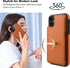 Folosu iPhone 11 Case Wallet with Card Holder, 360°Rotation Finger Ring Holder, Shockproof PU Leather Cover, Brown