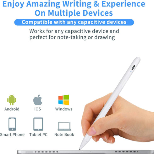Stylus Pens for Samsung Galaxy Tab A9+/A8/A7 - Evach Capacitive Digital Pencil with 1.5mm Ultra Fine Tip, White