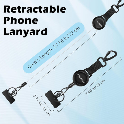 360 MoKo Anti-theft Phone Tether, Phone Lanyard & Keychain Retractable Steel Line Cellphone Strap with Locking