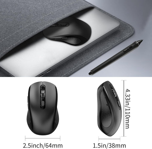 ACOZYKITTEN 2400 2.4Ghz 6 11/10/7 Wireless Mouse Ergonomic, Side Buttons Mouse, DPI, Silent and Anti Slip Roller