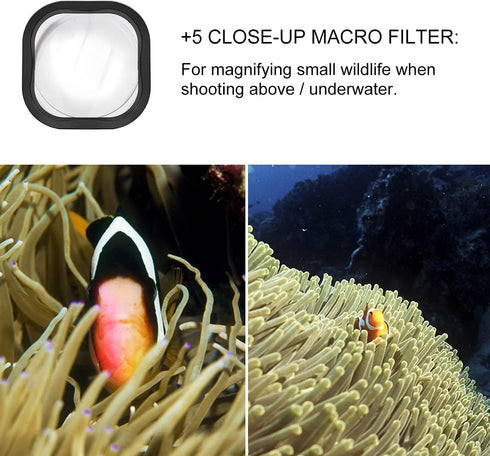 Waterproof Dive Case with Filters for GoPro Hero 9 10 11 12 Black, 60m Underwater Housing with Red, Snorkel, Magenta