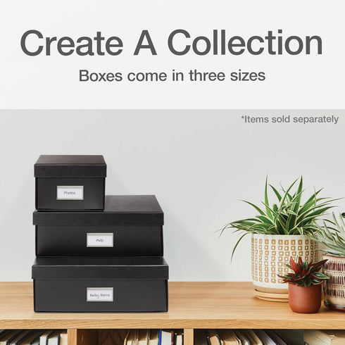 Oxford Keepsake Box, Protective Storage Box, Home and Office Organizer, Photo Storage Box, Small, 6" x 12" x 4.25"