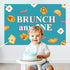Festiblast 1st Brunch Themed Party Decorations, Brunch Anyone Backdrop Blue Breakfast Food Birthday Party Decor