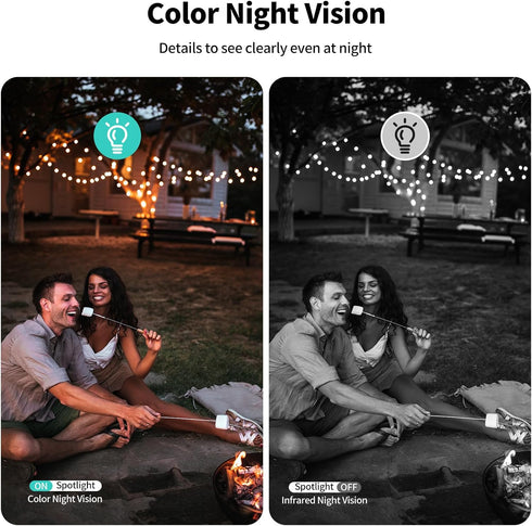 Tziarp 2K 2-Way (2.4GHz UHD Smart Wireless Security Camera Indoor/Outdoor,Battery Powered WiFi Camera with Color Night