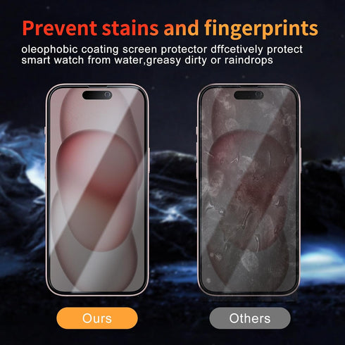 Privacy Screen Protector for iPhone 15/iPhone 15 Pro 6.1 Inch, 3 Pack, Tempered Glass Film Anti-spy