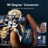 10FT iPhone Charger 3-Pack, MFi Certified 90 Lightning Cable for iPhone 14/13/12/11/Pro/Max/X/8/7/6/5S/SE/iPad. Fast