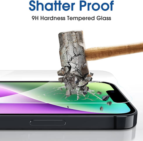 amFilm OneTouch Screen Protector for iPhone 14 Plus & 13 Pro Max 6.7" (2022/2021) - Full Coverage, Easy Install, 2 Pack.