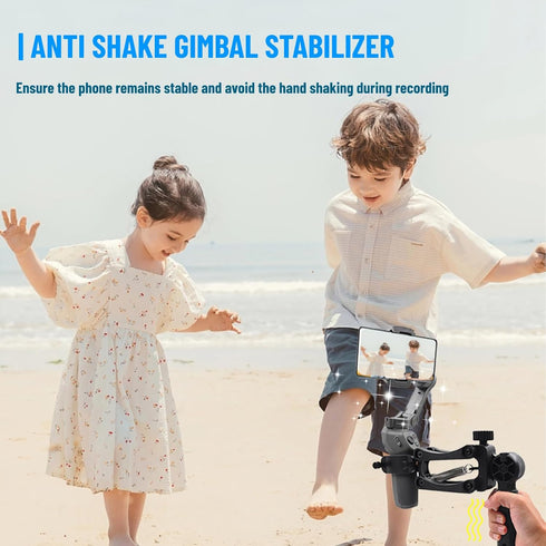Gimbal Stabilizer for Smartphones, 3 Axis Anti Shock Flexible Extension with Bracket Holder for Vlog Live Streaming