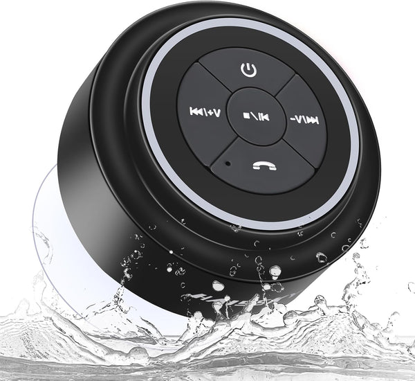 HAISSKY Bluetooth Shower Speaker, Portable Wireless Speaker with Suction Cup, IP67 Waterproof for Phones, Tablets, and