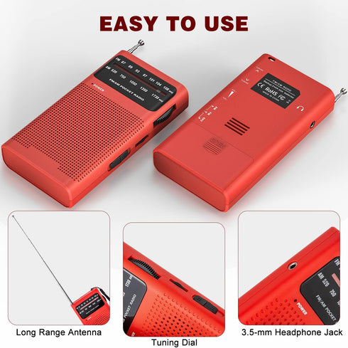 Goodes Portable Radio AM FM, Transistor Radio with Loud Speaker, Battery Operated for Indoor & Outdoor Use
