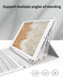 KENKE Case with Keyboard for iPad 9th/8th/7th Gen 10.2 inch, Detachable Wireless Bluetooth Keyboard Cover, Gray