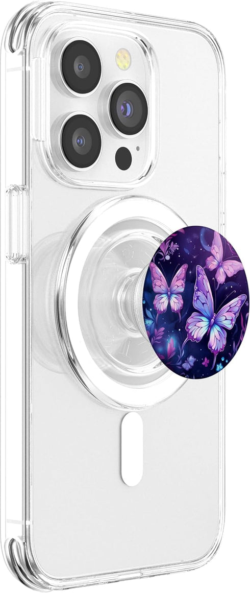 Purple Butterfly PopSockets PopGrip for MagSafe