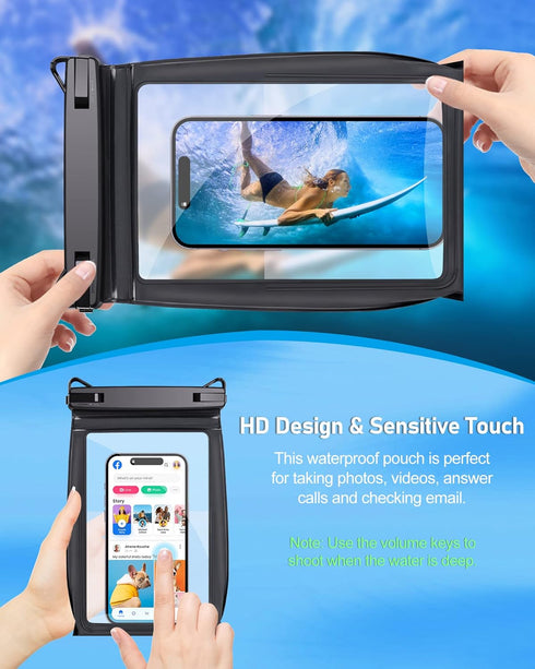 Large Waterproof Phone Pouch, Floating Dry Bag for iPhone 14 13 12 11 Pro Max Galaxy S22 S21, Universal Dry Pouch for