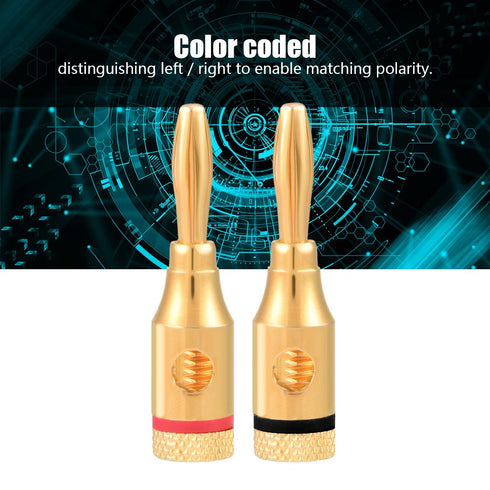 Taidda 10 Pcs Portable Lightweight Sturdy Durable Gold Plated Speaker Banana Connector Plug Wire Audio Adapter
