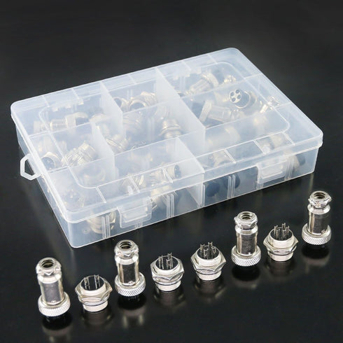 Hilitchi 40-Pieces 2 3 4 5 Pin 16mm Thread Male Female Panel Metal Aviation Wire Connector Assortment Kit