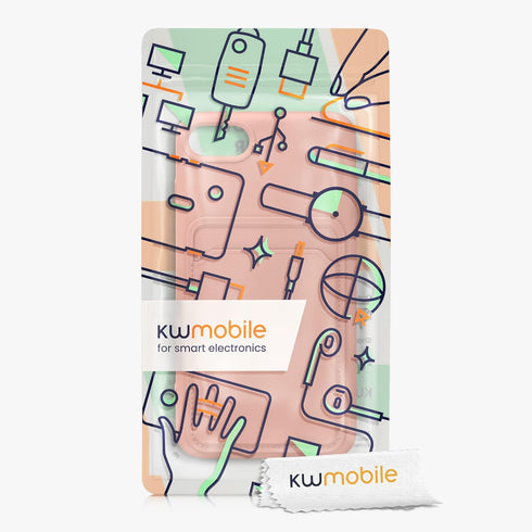 kwmobile Case Compatible with Apple iPhone SE (2022) / SE (2020) / iPhone 8 / 7 - TPU Cover with Credit Card Holder