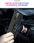 Military Grade Drop Impact Case for Samsung Galaxy A52 5G, 360 Metal Rotating Ring Kickstand Holder Armor Cover (Black)