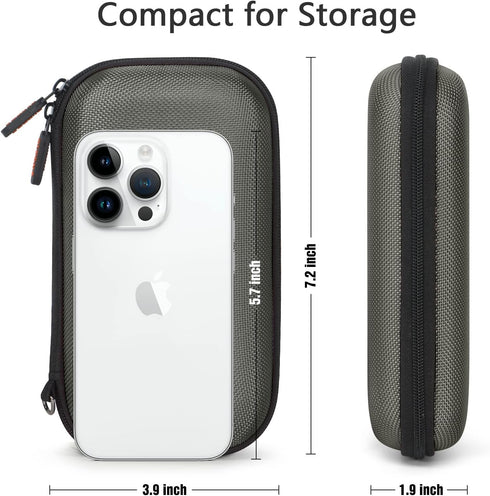 GLCON Dustproof Carrying Case, Portable Small Travel Charger Organizer for Electronic Accessories, Silver Grey