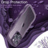 JETech iPhone 14 Pro Max Case 6.7" - Shockproof Clear Hard PC Back, Wave Frame Curly Shape, Deep Purple for Women &