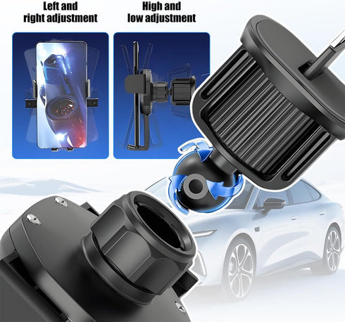SWPHRT 360 Car Phone Holder, Rotatable Stable Vehicle Air Vent Mobile Phone Mount with Hook Clip, Hands-Free Automotive