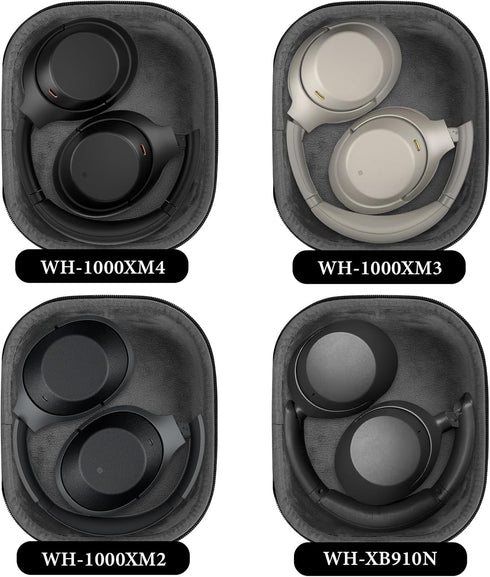 Linkidea Headphones Carrying Case for Sony WH-1000XM6, WH-1000XM4, Protective Hard Shell Travel Bag (Black)