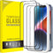 JETech 3-Pack Full Coverage Tempered Glass Screen Protector for iPhone 14 6.1-Inch, Black Edge, HD Clear, Case-Friendly.