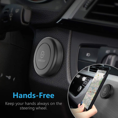 WixGear Universal Flat Stick On Dashboard Magnetic Car Mount Holder for Cell Phones and Mini Tablets with Fast