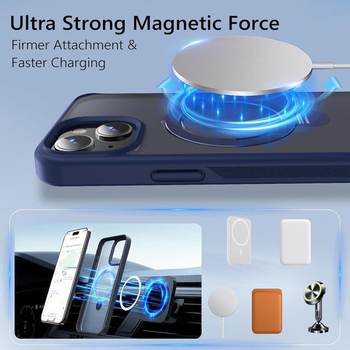 TaeliorTech 360 15 6.1'',Compatible 15 Upgraded Rotatable Magnetic Ring Stand for iPhone Case with MagSafe,Military