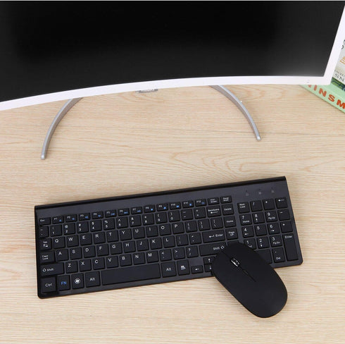 Wireless Keyboard and Mouse Combo - Full Size Type C Keyboard with USB C & USB A Receiver