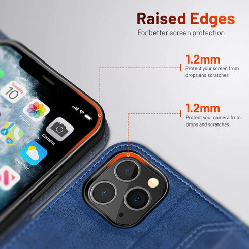 OCASE Retro Series Compatible with iPhone 12 Pro Max Case, PU Leather Flip Folio with Card Slots and Kickstand
