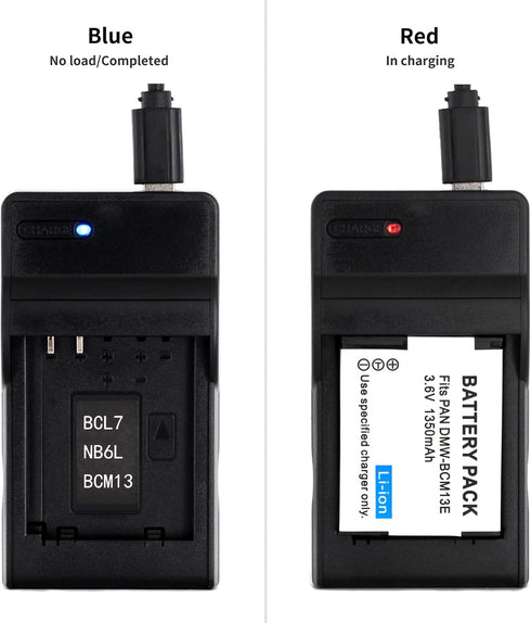 DMW-BCM13 USB Charger for Panasonic DMC-TZ55, DMC-TZ60, DMC-TZ61, DMC-FT5, DMC-TS5, DMC-TZ70, DMC-ZS40, DMC-ZS50 Camera