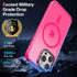 Vooii Strong Magnetic Case for iPhone 15 Pro Max, Slim Shockproof, 13FT Military Grade, Matte Hot Pink, Compatible with