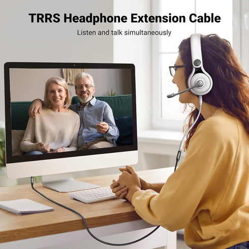 UGREEN Headphone Extension Cable - 4 Pole TRRS 3.5mm Male to Female Stereo Audio Cable, Gold Plated, 3.3FT