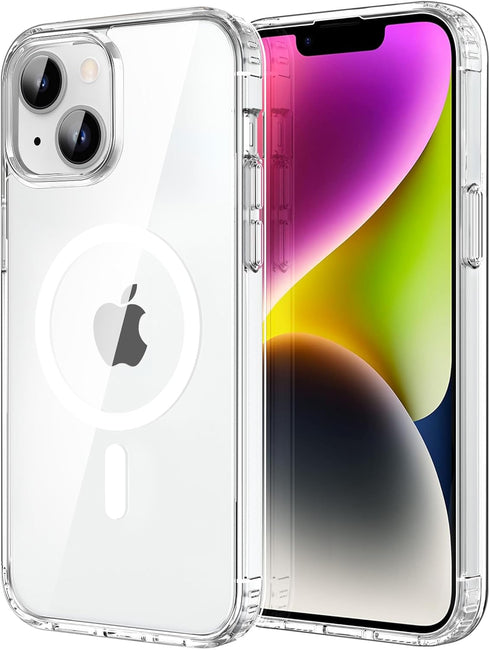 CACOE Magnetic Case for iPhone 13 & 14 6.1 inch, Compatible with MagSafe, Anti-Scratch, Clear