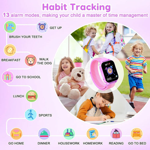 Smart Watch for Kids with 30 Puzzle Games, 140 Educational Cards, HD Touch Screen, Perfect Birthday Gift