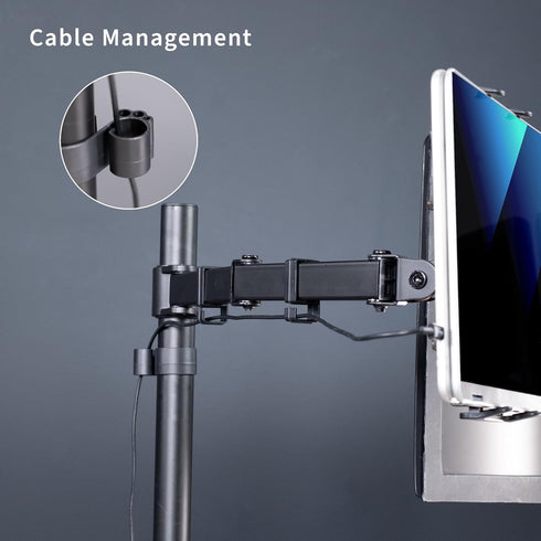 VIVO Universal Tablet Desk Mount, Single Arm Adapter for 2-in-1 Laptops, Holds up to 15.6 inch Monitors