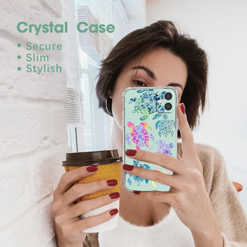 Sea Turtles iPhone 11 Case, Ocean Creatures Pattern Design for Women Men, Soft Transparent TPU Bumper Case for iPhone 11