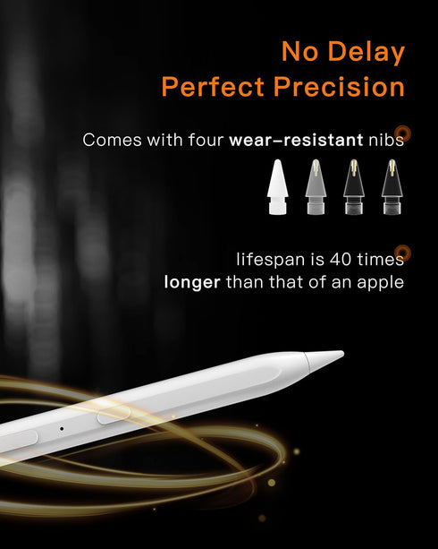Stylus Pen for iPad, 5X Battery Life iPad Pencil, 35 Hours Lasting Time, Tilt & Palm Rejection for iPad Models